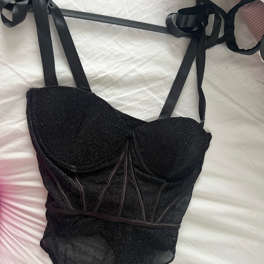 Bodysuit black sparkling